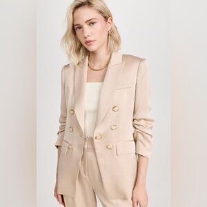 NWT Veronica Beard Tomi
Satincrepe Blazer In Beige